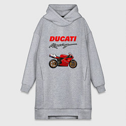 Женское худи-платье DUCATI ДУКАТИ MOTOSPORT, цвет: меланж