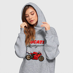 Женское худи-платье DUCATI ДУКАТИ MOTOSPORT, цвет: меланж — фото 2