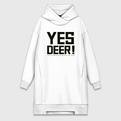 Женское худи-платье Yes Deer!, цвет: белый