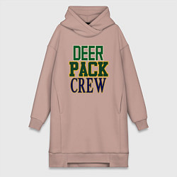 Женское худи-платье Deer Pack Crew, цвет: пыльно-розовый