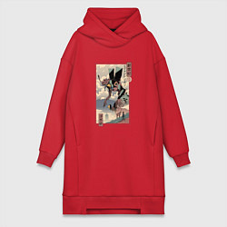 Женская толстовка-платье ЕВАНГЕЛИОН ДРЕВНЯЯ ГРАВЮРА