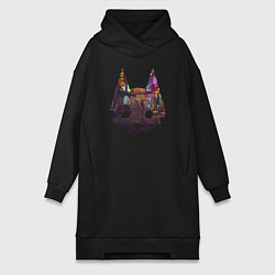 Женское худи-платье Stray: City Cat, цвет: черный