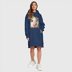 Женское худи-платье Котик, цвет: тёмно-синий — фото 2