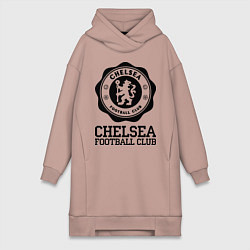 Женское худи-платье Chelsea FC: Emblem, цвет: пыльно-розовый