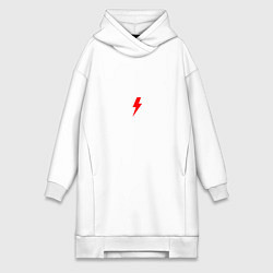 Женское худи-платье AC DC АВТОГРАФЫ ИСПОЛНИТЕЛЕЙ, цвет: белый