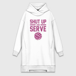 Женское худи-платье Shut Up And Serve, цвет: белый