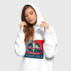 Женское худи-платье Poker face, цвет: белый — фото 2