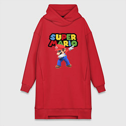 Женское худи-платье Super Mario Dab, цвет: красный