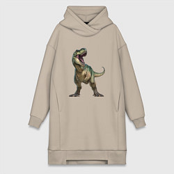 Женская толстовка-платье Тираннозавр