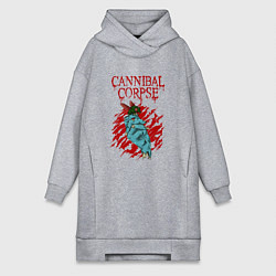 Женское худи-платье Cannibal Corpse Труп Каннибала, цвет: меланж