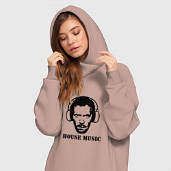 Женское худи-платье Dr House music, цвет: пыльно-розовый — фото 2