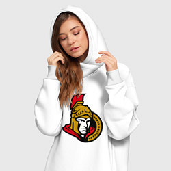 Женское худи-платье Оттава Сенаторз логотип, цвет: белый — фото 2