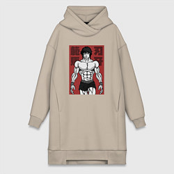 Женское худи-платье Эстетика Баки, цвет: миндальный