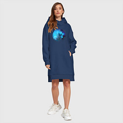 Женское худи-платье КОСМОС 2024, цвет: тёмно-синий — фото 2