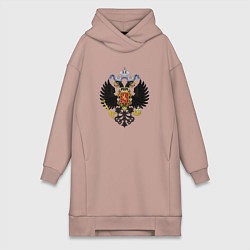 Женское худи-платье Черный орел Российской империи, цвет: пыльно-розовый