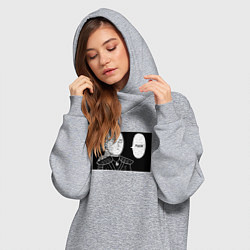 Женское худи-платье Любимое слово Геральта FUCK, цвет: меланж — фото 2