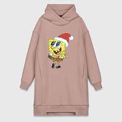 Женская толстовка-платье Рождественский Спанч Боб