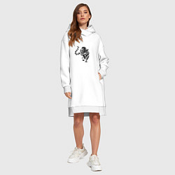 Женское худи-платье Тигр 2022, цвет: белый — фото 2