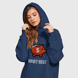 Женское худи-платье Money Heist Pig, цвет: тёмно-синий — фото 2