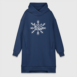Женское худи-платье Snowflake Let it snow, цвет: тёмно-синий