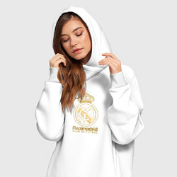 Женское худи-платье Real Madrid gold logo, цвет: белый — фото 2