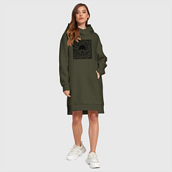 Женское худи-платье SKULL & BONES QR-code, цвет: хаки — фото 2