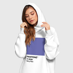 Женское худи-платье Цвет Pantone 2022 года - Very Peri, цвет: белый — фото 2