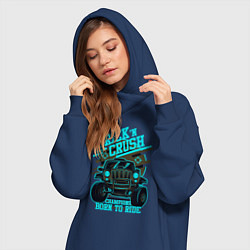 Женское худи-платье Авто чемпион дорог, цвет: тёмно-синий — фото 2
