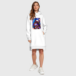 Женское худи-платье ARCANE LOL JINX FACE LEAGUE OF LEGENDS, цвет: белый — фото 2