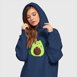 Женское худи-платье Avo cat o подмигивает, цвет: тёмно-синий — фото 2