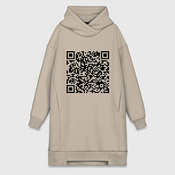 Женское худи-платье QR-код Скала Джонсон, цвет: миндальный