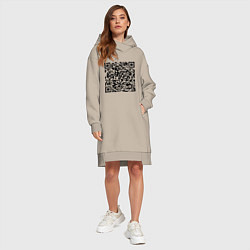 Женское худи-платье QR-код Скала Джонсон, цвет: миндальный — фото 2