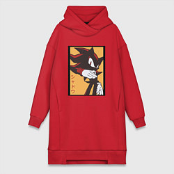 Женское худи-платье Ёж Шэдоу 006, цвет: красный