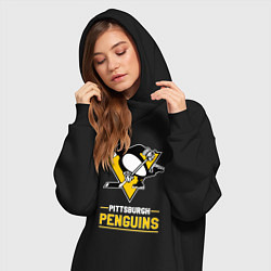 Женское худи-платье Питтсбург Пингвинз , Pittsburgh Penguins, цвет: черный — фото 2