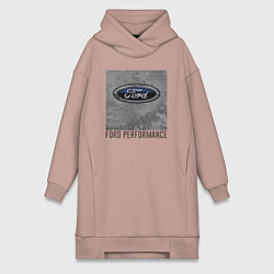 Женское худи-платье Ford Performance, цвет: пыльно-розовый