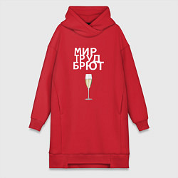 Женское худи-платье МИР ТРУД БРЮТ, цвет: красный