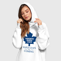 Женское худи-платье Toronto Maple Leafs are coming Торонто Мейпл Лифс, цвет: белый — фото 2
