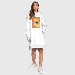 Женское худи-платье Котик с клубком ниток, цвет: белый — фото 2
