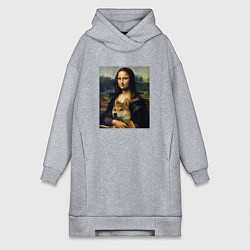 Женская толстовка-платье Shiba Inu Mona Lisa