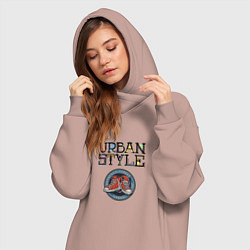 Женское худи-платье Кроссовки городской стиль, цвет: пыльно-розовый — фото 2