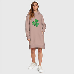 Женское худи-платье Ирландский Клевер День Св Патрика, цвет: пыльно-розовый — фото 2