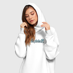 Женское худи-платье The Escapists 2 logotype, цвет: белый — фото 2