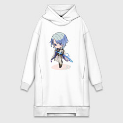 Женское худи-платье Чиби Аято в деле, цвет: белый