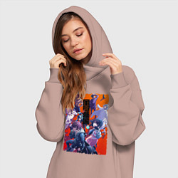 Женское худи-платье Akudama team, цвет: пыльно-розовый — фото 2