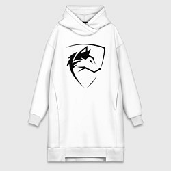 Женское худи-платье Wolf Emblem Jaw, цвет: белый