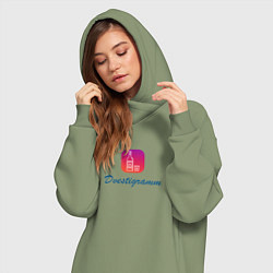 Женское худи-платье Двести грамм, цвет: авокадо — фото 2