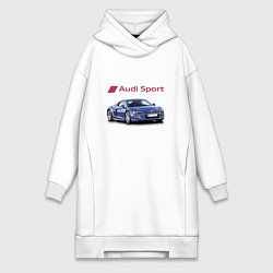 Женское худи-платье Audi sport Racing, цвет: белый
