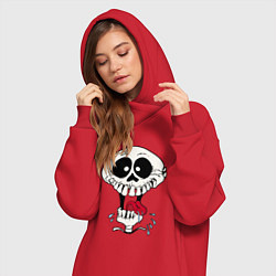 Женское худи-платье Smile Hype Skull, цвет: красный — фото 2