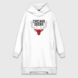 Женское худи-платье Chicago deers, цвет: белый