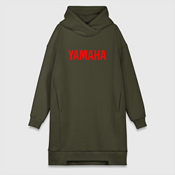 Женское худи-платье YAMAHA - ЛОГО НА СПИНЕ, цвет: хаки